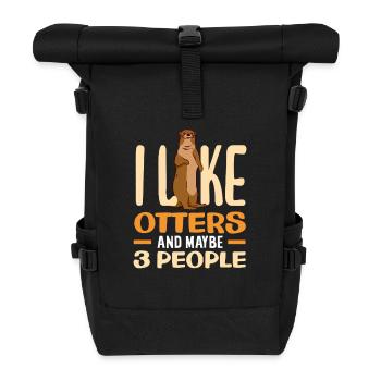 Wie Otter Vielleicht 3 Menschen Seeotter Cartoon - Rolltop Rucksack - Schwarz - Vorne