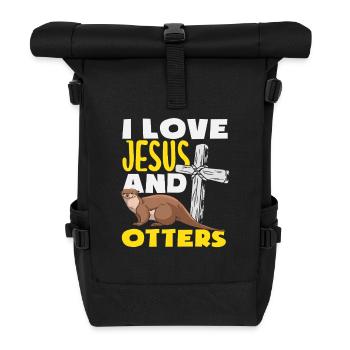 Jesus Seeotter Cartoon - Rolltop Rucksack - Schwarz - Vorne
