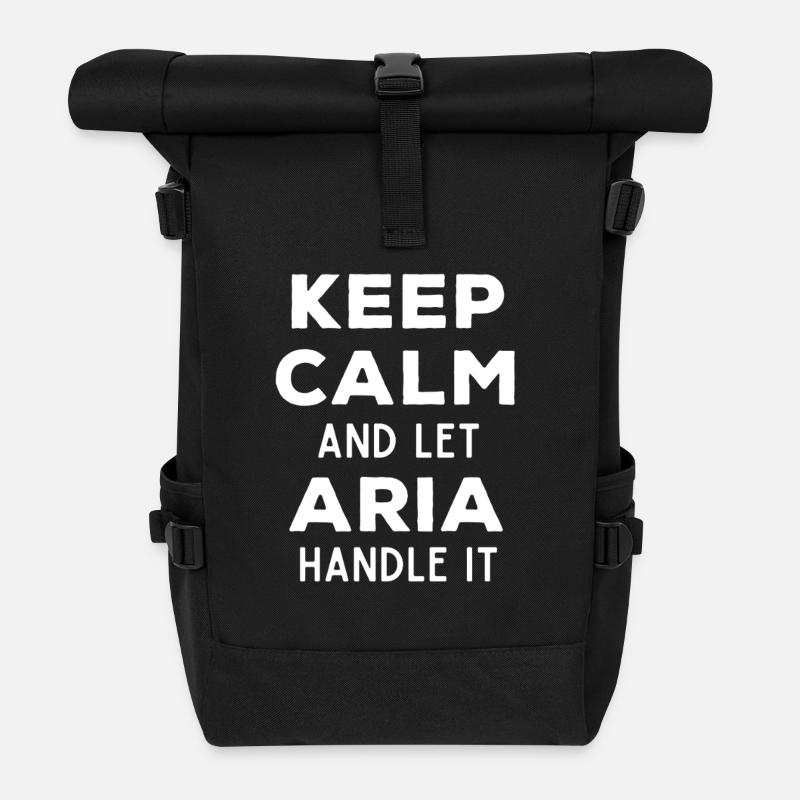 Keep Calm Lass Aria das regeln Lustiger Spruch - Rolltop Rucksack - Schwarz