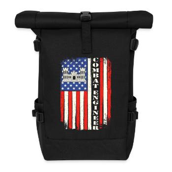 Kampfingenieur Mutiges patriotisches Militärzitat - Rolltop Rucksack - Schwarz - Vorne