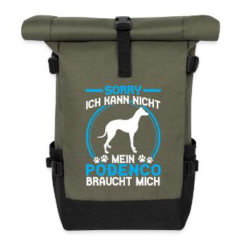 Podenco Needs Me Spanish Greyhound - Roll Top Backpack - olive/black - Front