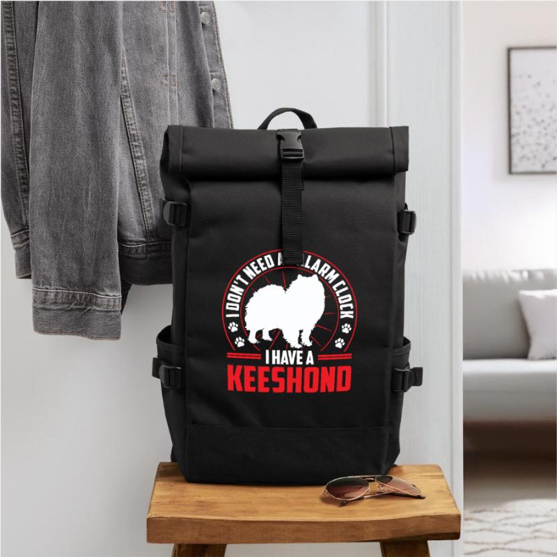 Wolfspitz is alarm German Wolfspitz Roll Top Backpack