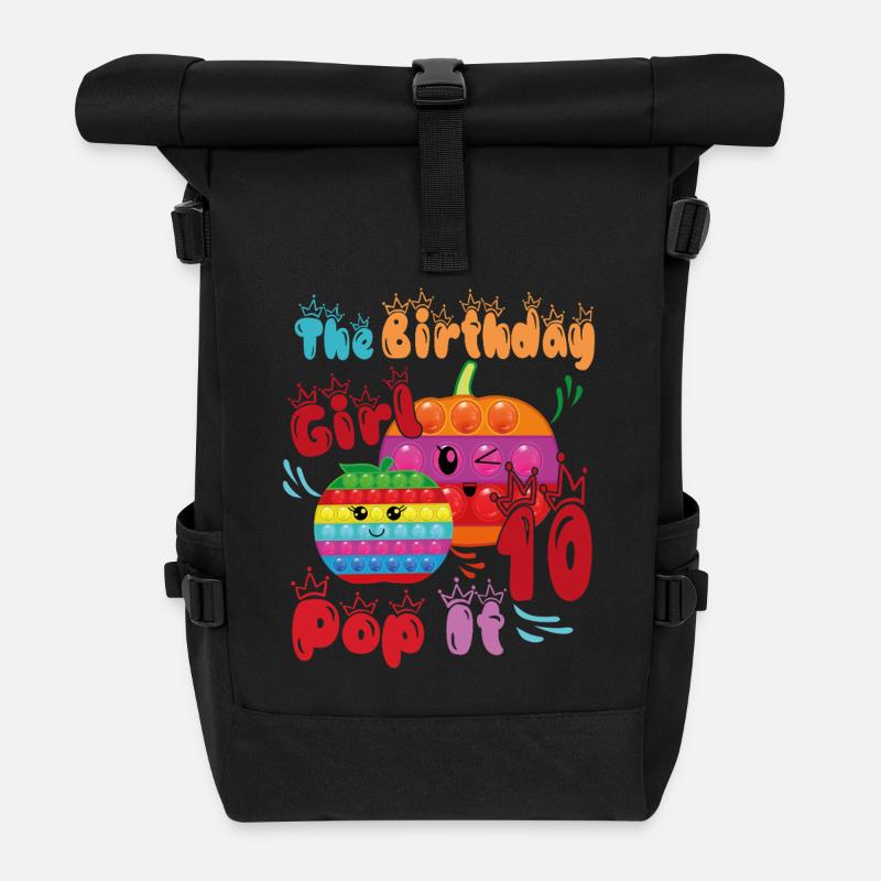 The Birthday Girl 10Pop-It - Roll Top Backpack - black