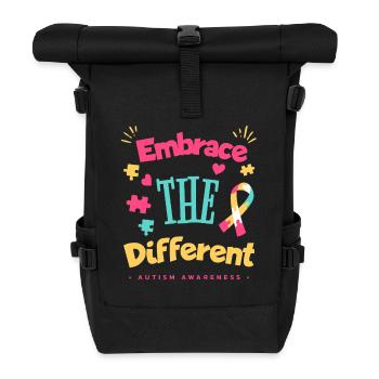 Neurodiversität ist meine Superkraft - Rolltop Rucksack - Schwarz - Vorne