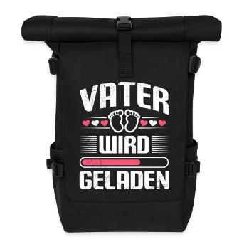 Zukünftiger VATER WIRD GELADEN Vaterschaft Lustig - Rolltop Rucksack - Schwarz - Vorne