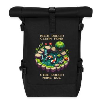 Quête principale : Nettoyage de l’étang | Étang de jardin de carpes koï - Sac à dos roll top - noir - Devant