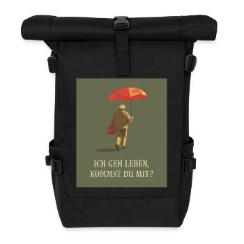 Je vais vivre, veux-tu venir avec moi ? - Sac à dos roll top - noir - Devant