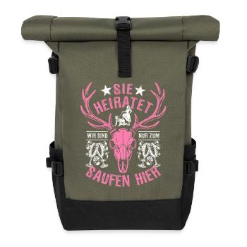Enterrement de vie de jeune fille - Elle se marie - Sac à dos roll top - olive/noir - Devant