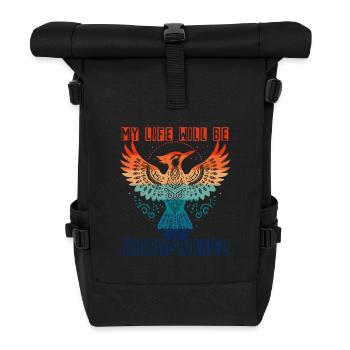 Elfenbein Specht My Life Will Be Ivory Billed - Rolltop Rucksack - Schwarz - Vorne