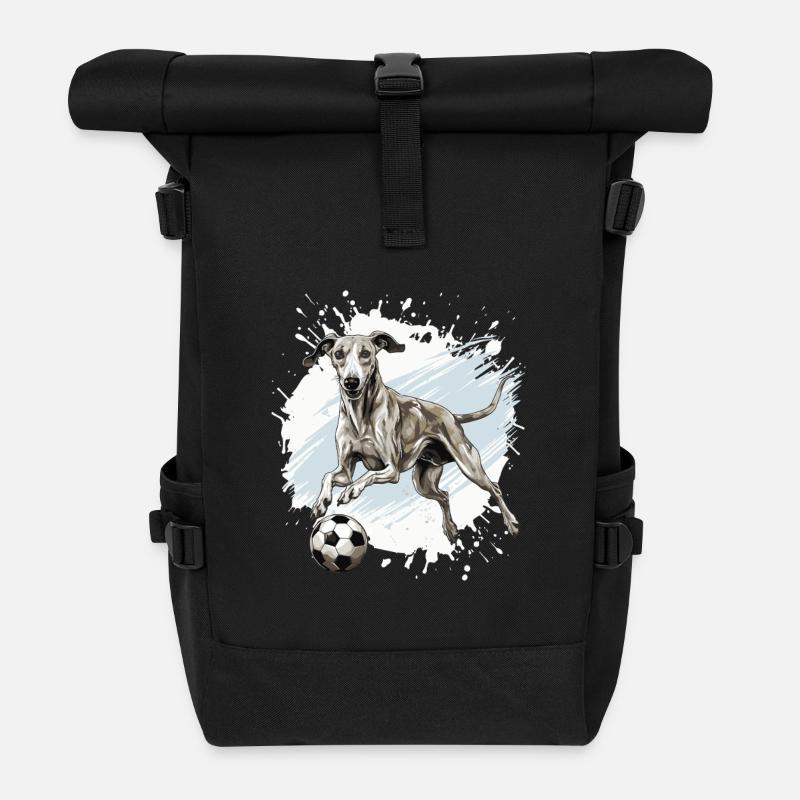 Greyhound Dog Football Team - Roll Top Backpack - black