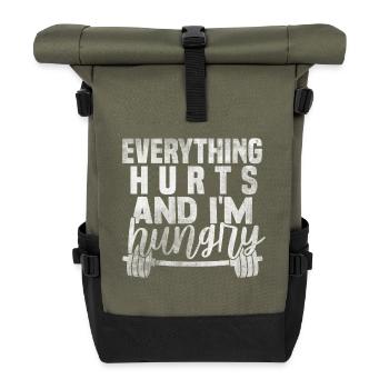 Tout me fait mal, j’ai faim - Sac à dos roll top - olive/noir - Devant