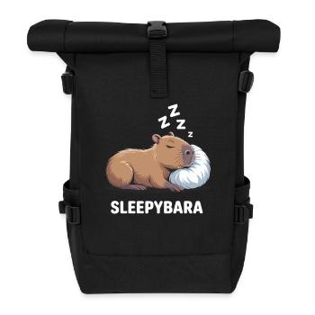 Sleepybara Capybara Dormir - Sac à dos roll top - noir - Devant