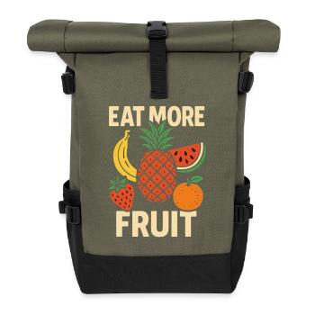 Eat More Fruit – Funny Fruit Design - Roll Top Backpack - olive/black - Front