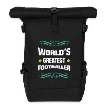 World's Best Footballer Vintage Font - Roll Top Backpack - black - Front