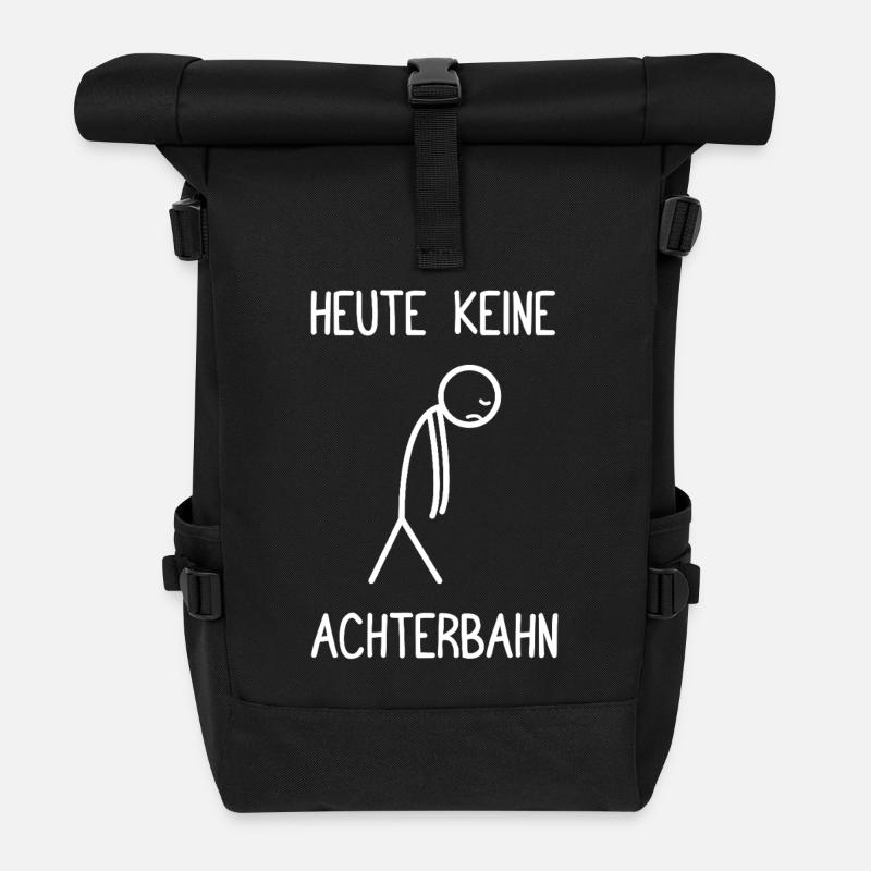 Freizeitpark Rollercoaster Heute keine Achterbahn - Rolltop Rucksack - Schwarz