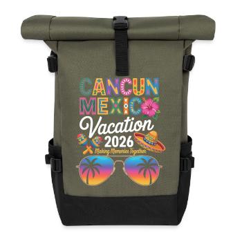 Cancun Mexico Vacation 2026 - Roll Top Backpack - olive/black - Front
