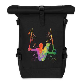 Artistic Gymnastics Rings Artistic Gymnastics - Roll Top Backpack - black - Front