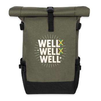 Nun, Jamaika-Flagge, lustiges jamaikanisches Sprichwort - Rolltop Rucksack - Olive/Schwarz - Vorne