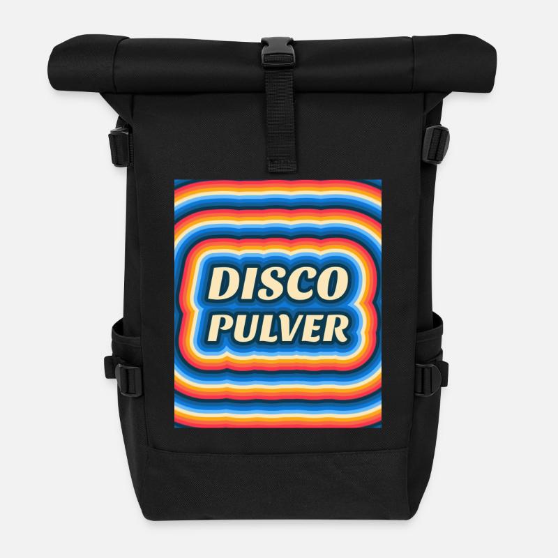 Disco Powder Logo rétro - Sac à dos roll top - noir