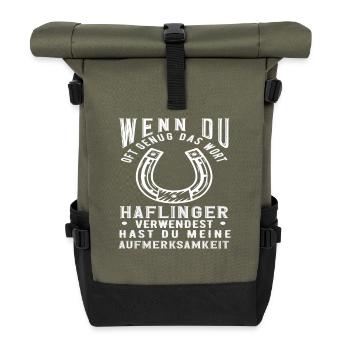 Haflinger poney équitation cheval race disant animal - Sac à dos roll top - olive/noir - Devant