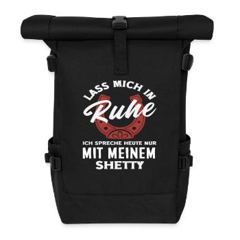 Shetty Lass In Ruhe Pferdemädchen Reiten Ponyfans - Rolltop Rucksack - Schwarz - Vorne