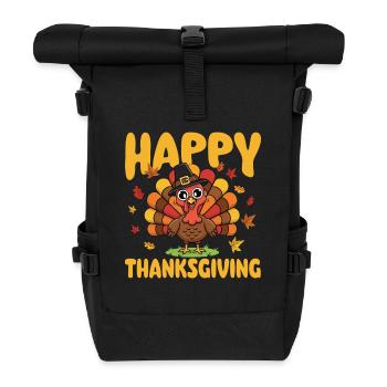 Happy Thanksgiving Autumn Harvest Blend - Roll Top Backpack - black - Front