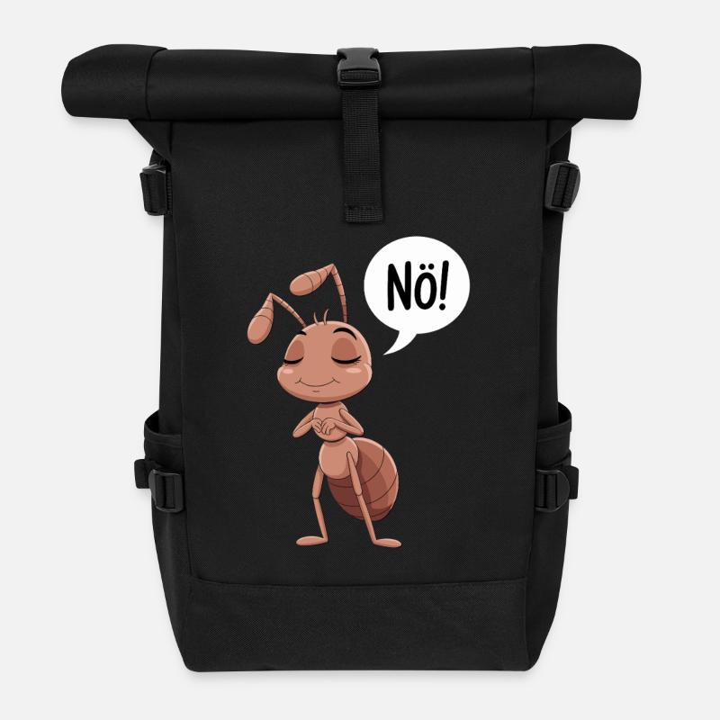 Nö! Lustige Ameise Illustration - Rolltop Rucksack - Schwarz