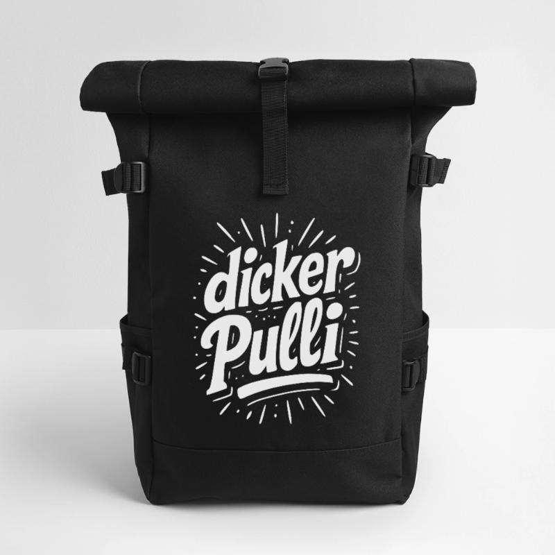 Dicker Pulli Neon Typo Rolltop Rucksack