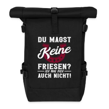 Pferdemädchen Reiten Friese Pferderasse Spruch - Rolltop Rucksack - Schwarz - Vorne