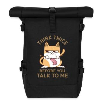 Wütende Hauskatze - Vorsichtig sein beim Sprechen - Rolltop Rucksack - Schwarz - Vorne