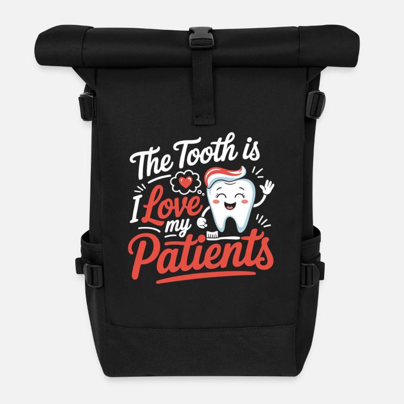 Dental Love : Mes patients - Sac à dos roll top - noir