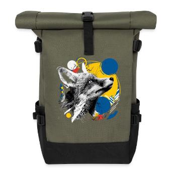 Renard artistique amoureux de la nature - Sac à dos roll top - olive/noir - Devant