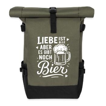 Love is all - There's still beer - Roll Top Backpack - olive/black - Front