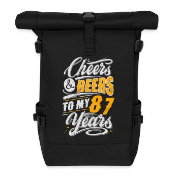 87. Geburtstag Bierliebhaber - Rolltop Rucksack - Schwarz - Vorne