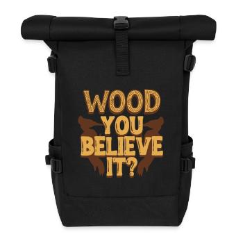 Elfenbein Specht Wood You Believe It? - Rolltop Rucksack - Schwarz - Vorne