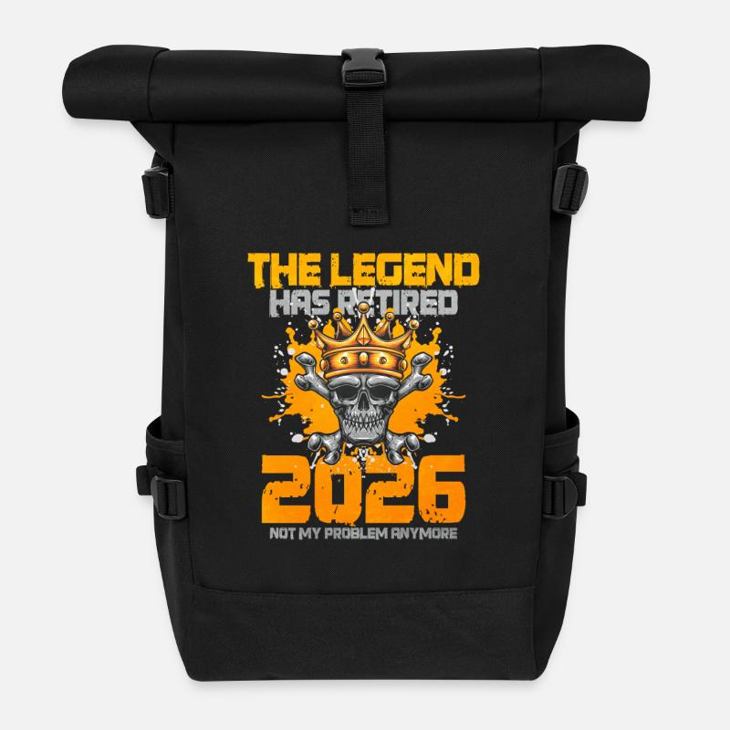 Legende Ruhestand 2026 Rente Geschenk - Rolltop Rucksack - Schwarz