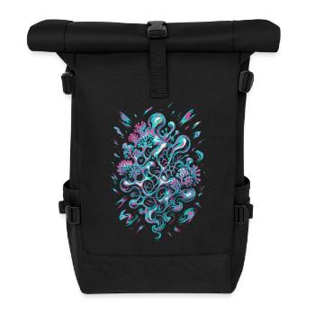 AI Abstract Coral - Roll Top Backpack - black - Front