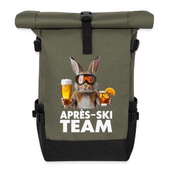 Après-Ski Häschen Team - Rolltop Rucksack - Olive/Schwarz - Vorne