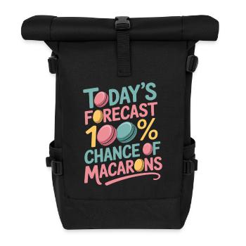 Macaron French Desserts - Roll Top Backpack - black - Front