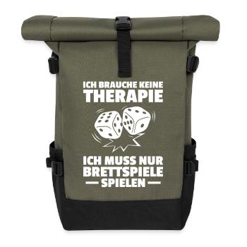 No therapy board game board game - Roll Top Backpack - olive/black - Front