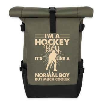 Hockey Eishockey Eishockeyspieler Geschenk - Roll Top Backpack - olive/black - Front