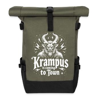 Krampus is coming to town - Roll Top Backpack - olive/black - Front