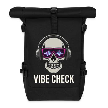 Crâne Neon Vibe Check – Skull Edition - Rolltop Rucksack - Schwarz - Vorne
