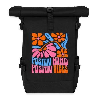 Positive Spirit Positive Vibes - Roll Top Backpack - black - Front