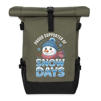Proud Supporter Of Snow Days Snow Day Winter - Rolltop Rucksack - Olive/Schwarz - Vorne