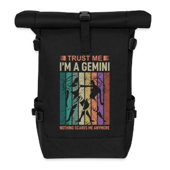 Sternzeichen Zwilling - Rolltop Rucksack - Schwarz - Vorne