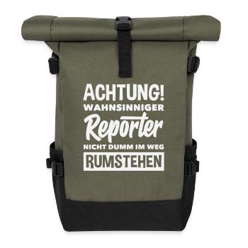 Investigative Reporter Journalist Wahnsnniger - Roll Top Backpack - olive/black - Front