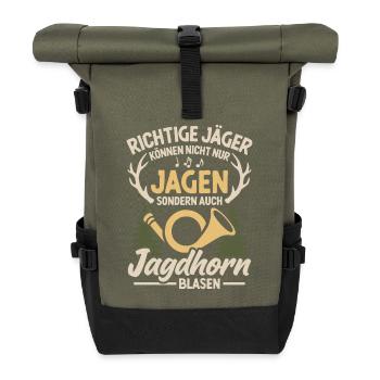 Chasse Cor Chasseur Chasse Cor Souffleur Chasse Chasse - Sac à dos roll top - olive/noir - Devant