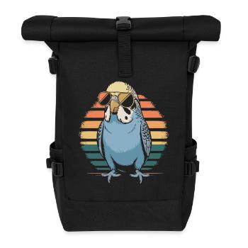 Wellensittich - Rolltop Rucksack - Schwarz - Vorne