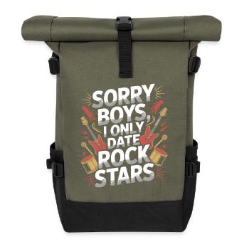 Festival Sorry Boys I Only Date Rock Stars Groupie - Roll Top Backpack - olive/black - Front